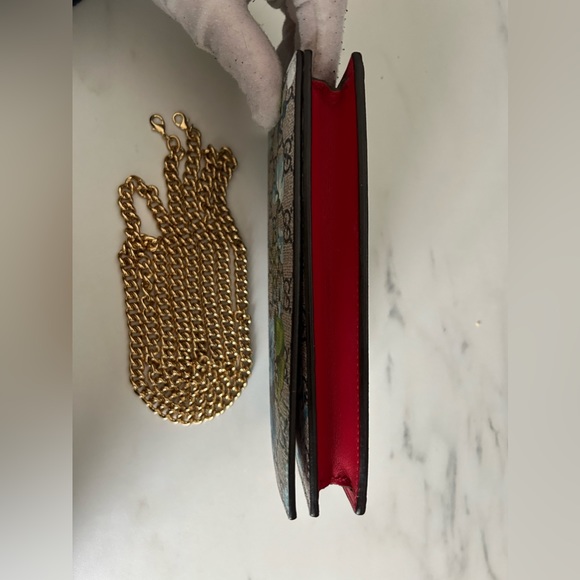 Authentic Gucci Beige GG Supreme Canvas Blooms Wallet On Chain - EUC - Picture 6 of 15